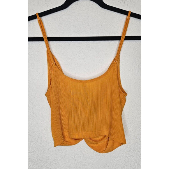 Free People Intimately Womens Call It Crop Tank Top Medium Orange Twist Front - Picture 6 of 9